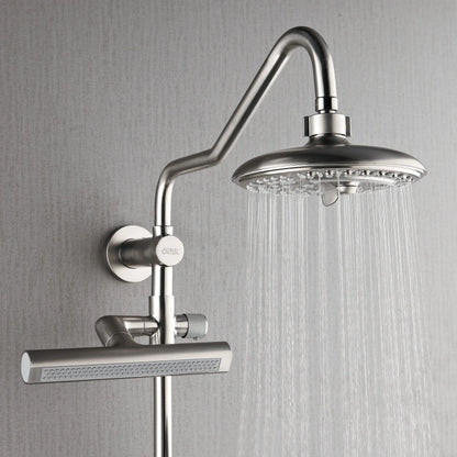 Forno Acqua AcquaFALL Shower, Brushed Nickel Finish, Overhead Rainfall Shower, 7 Way Diverter, Handheld Shower Head, Body Jets, 1.8 GPM Flow Rate FORNO ACQUA