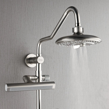 Forno Acqua AcquaFALL Shower, Brushed Nickel Finish, Overhead Rainfall Shower, 7 Way Diverter, Handheld Shower Head, Body Jets, 1.8 GPM Flow Rate FORNO ACQUA
