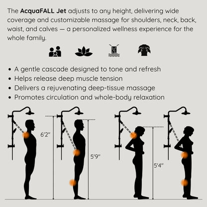 Forno Acqua AcquaFALL Shower, Polished Stainless Steel Finish, Overhead Rainfall Shower, 7 Way Diverter, Handheld Shower Head, Body Jets, FORNO ACQUA