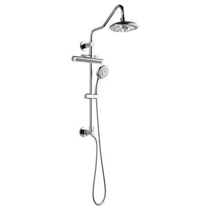 Forno Acqua AcquaFALL Shower, Polished Stainless Steel Finish, Overhead Rainfall Shower, 7 Way Diverter, Handheld Shower Head, Body Jets, FORNO ACQUA