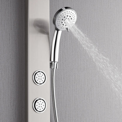 Forno Acqua AcquaSPA Shower Panel in Stainless Steel, Overhead Rainfall Shower, Handheld Shower Head, Body Jets, 1.8 GPM Flow Rate FORNO ACQUA