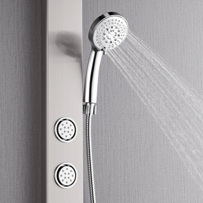 Forno Acqua AcquaSPA Shower Panel in Stainless Steel, Overhead Rainfall Shower, Handheld Shower Head, Body Jets, 1.8 GPM Flow Rate FORNO ACQUA