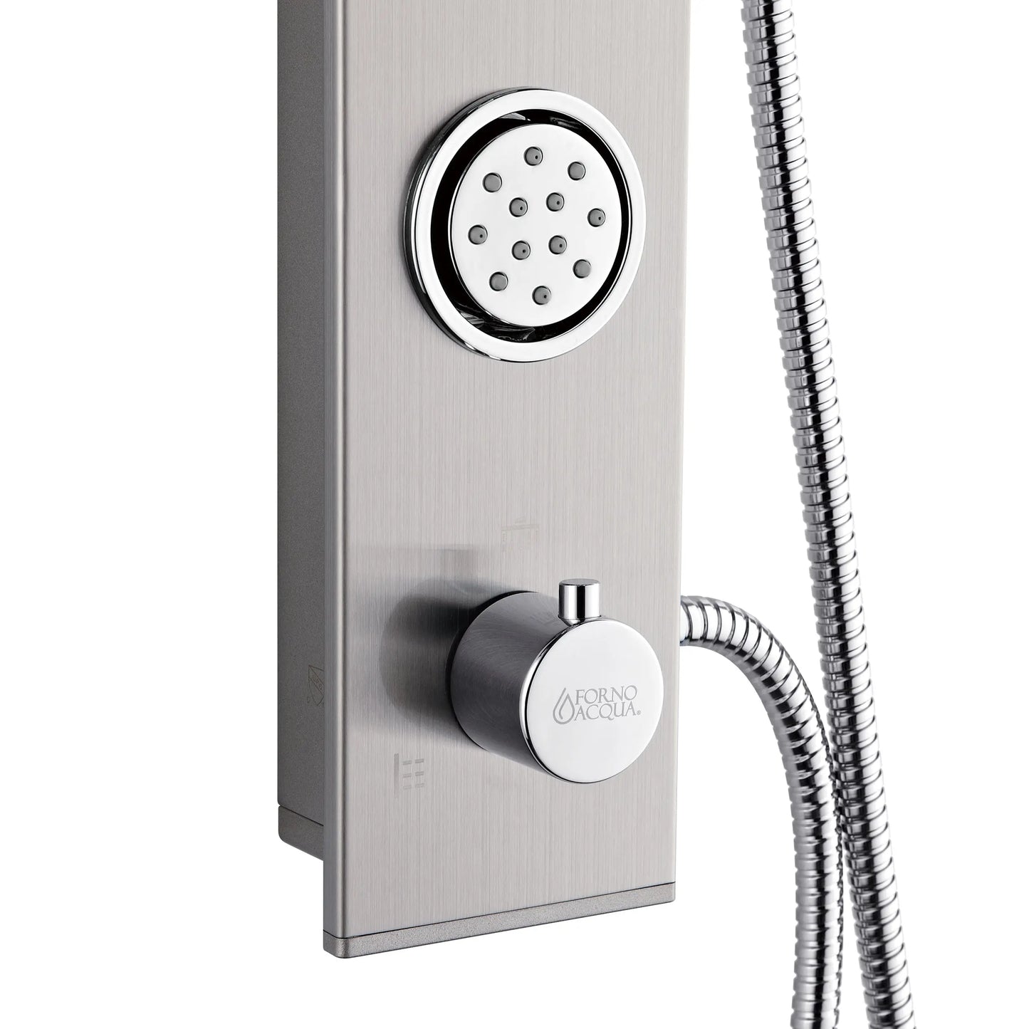Forno Acqua AcquaSPA Shower Panel in Stainless Steel, Overhead Rainfall Shower, Handheld Shower Head, Body Jets, 1.8 GPM Flow Rate FORNO ACQUA