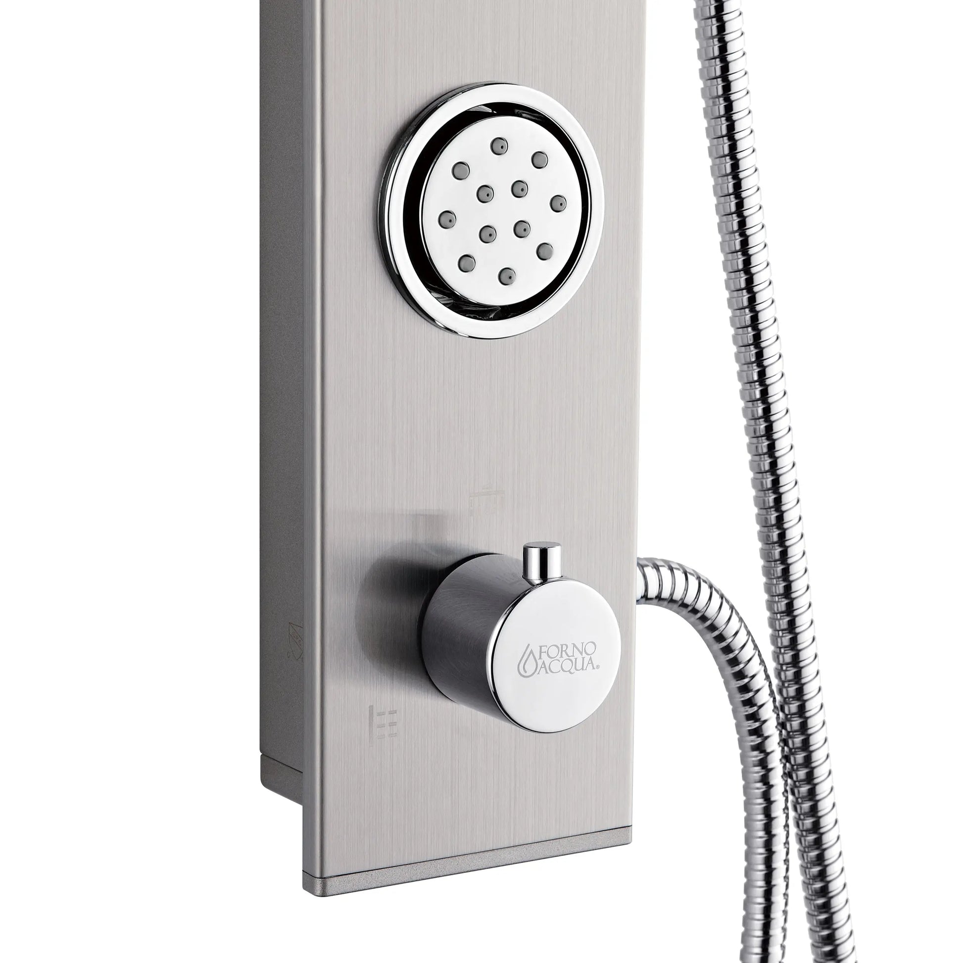 Forno Acqua AcquaSPA Shower Panel in Stainless Steel, Overhead Rainfall Shower, Handheld Shower Head, Body Jets, 1.8 GPM Flow Rate FORNO ACQUA