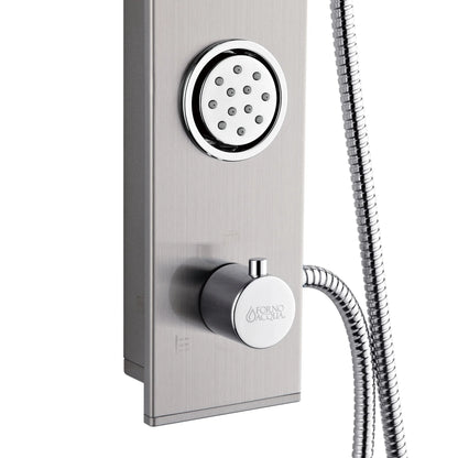 Forno Acqua AcquaSPA Shower Panel in Stainless Steel, Overhead Rainfall Shower, Handheld Shower Head, Body Jets, 1.8 GPM Flow Rate FORNO ACQUA