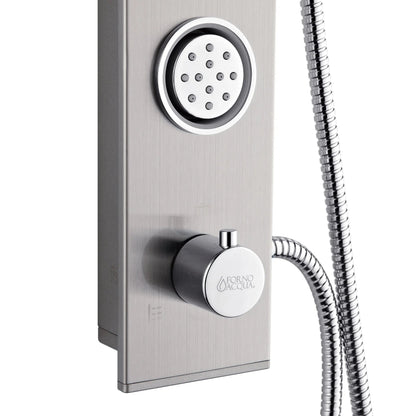 Forno Acqua AcquaSPA Shower Panel with SensoTemp, Stainless Steel, Overhead Rainfall Shower, Handheld Shower Head, Body Jets, 1.8 GPM Flow Rate FORNO ACQUA