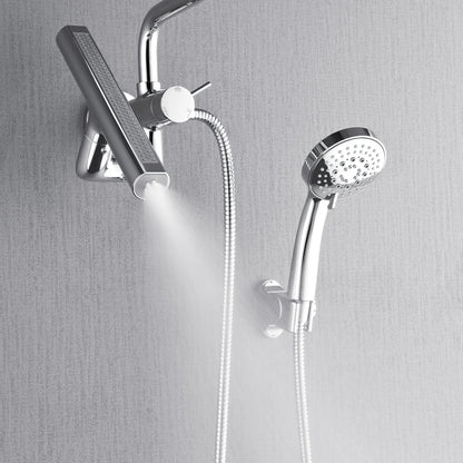 Forno Acqua AcquaFALL Mini Shower Head, Polished Stainless Steel Finish, Overhead Rainfall Shower, 7 Way Diverter, Handheld Shower Head, Body Jets, FORNO ACQUA