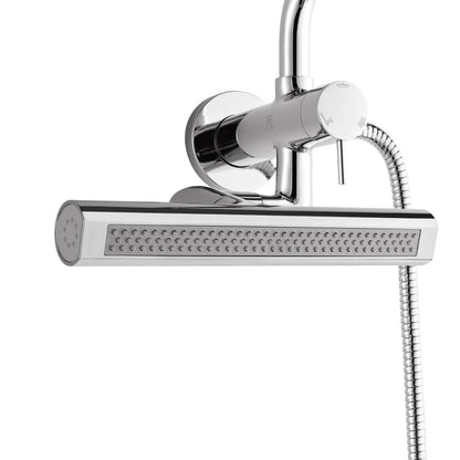 Forno Acqua AcquaFALL Mini Shower Head, Polished Stainless Steel Finish, Overhead Rainfall Shower, 7 Way Diverter, Handheld Shower Head, Body Jets, FORNO ACQUA