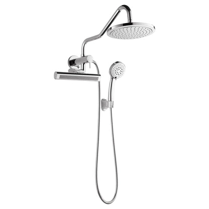 Forno Acqua AcquaFALL Mini Shower Head, Polished Stainless Steel Finish, Overhead Rainfall Shower, 7 Way Diverter, Handheld Shower Head, Body Jets, FORNO ACQUA