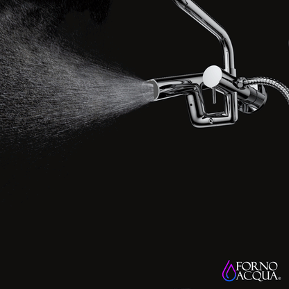 Forno Acqua AcquaFALL Mini 8 Inch Shower Head, Matte Black Finish, Overhead Rainfall Shower, Handheld Shower Head, Body Jets, 2.5 GPM Flow Rate FORNO