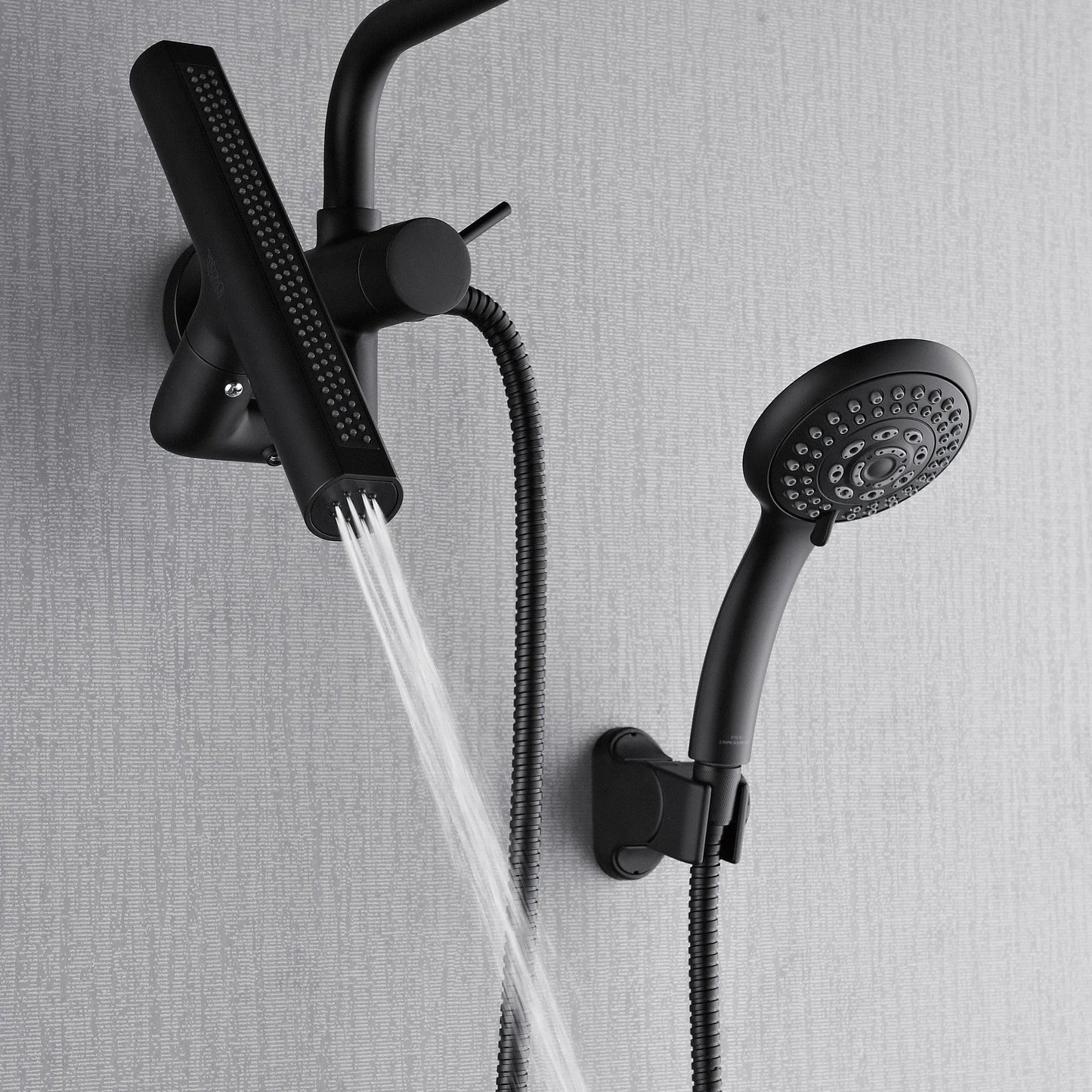 Forno Acqua AcquaFALL Mini 8 Inch Shower Head, Matte Black Finish, Overhead Rainfall Shower, Handheld Shower Head, Body Jets, 2.5 GPM Flow Rate FORNO ACQUA