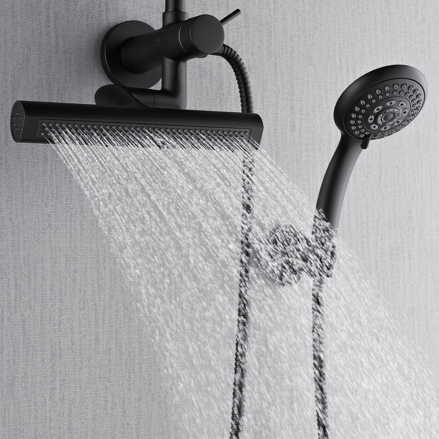 Forno Acqua AcquaFALL Mini 8 Inch Shower Head, Matte Black Finish, Overhead Rainfall Shower, Handheld Shower Head, Body Jets, 2.5 GPM Flow Rate FORNO ACQUA
