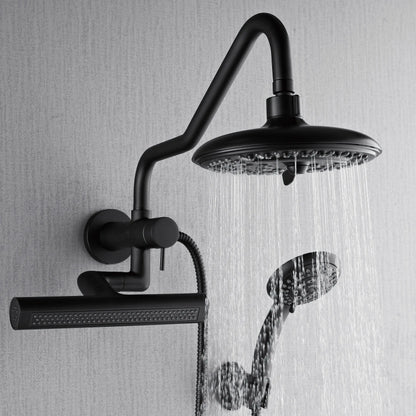 Forno Acqua AcquaFALL Mini 8 Inch Shower Head, Matte Black Finish, Overhead Rainfall Shower, Handheld Shower Head, Body Jets, 2.5 GPM Flow Rate FORNO ACQUA