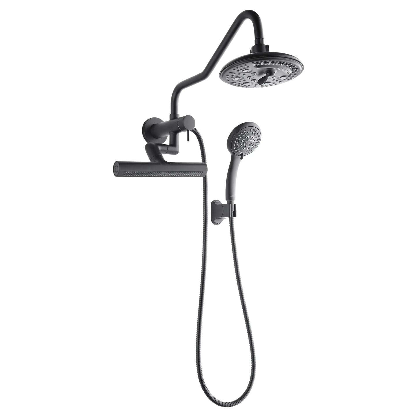 Forno Acqua AcquaFALL Mini 8 Inch Shower Head, Matte Black Finish, Overhead Rainfall Shower, Handheld Shower Head, Body Jets, 2.5 GPM Flow Rate FORNO ACQUA