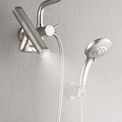 Forno Acqua AcquaFALL Mini 8 Inch Shower Head, Brushed Nickel Finish, Overhead Rainfall Shower, Handheld Shower Head, Body Jets, 1.8 GPM Flow Rate FORNO ACQUA