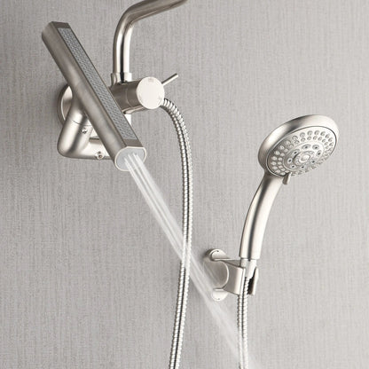 Forno Acqua AcquaFALL Mini 8 Inch Shower Head, Brushed Nickel Finish, Overhead Rainfall Shower, Handheld Shower Head, Body Jets, 1.8 GPM Flow Rate FORNO ACQUA