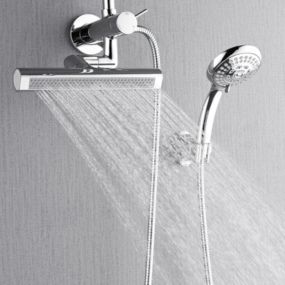 Forno Acqua AcquaFALL Mini 8 Inch Shower Head, Polished Stainless Steel Finish, Overhead Rainfall Shower, Handheld Shower Head, Body Jets, FORNO ACQUA