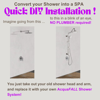 Forno Acqua AcquaSPA Retrofit Shower, Overhead Rainfall Shower, Handheld Shower Head, Body Jets, 6 Way Diverter, Brushed Nickel Finish, FORNO ACQUA