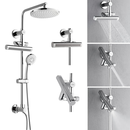 Forno Acqua AcquaFALL Shower, Polished Stainless Steel Finish, Overhead Rainfall Shower, Handheld Shower Head, Body Jets, 2.5 GPM Flow Rate FORNO ACQUA