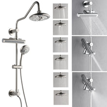 Forno Acqua AcquaFALL Shower, Brushed Nickel Finish, Overhead Rainfall Shower, 7 Way Diverter, Handheld Shower Head, Body Jets, 1.8 GPM Flow Rate FORNO ACQUA
