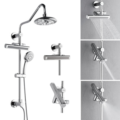 Forno Acqua AcquaFALL Shower, Polished Stainless Steel Finish, Overhead Rainfall Shower, 7 Way Diverter, Handheld Shower Head, Body Jets, FORNO ACQUA