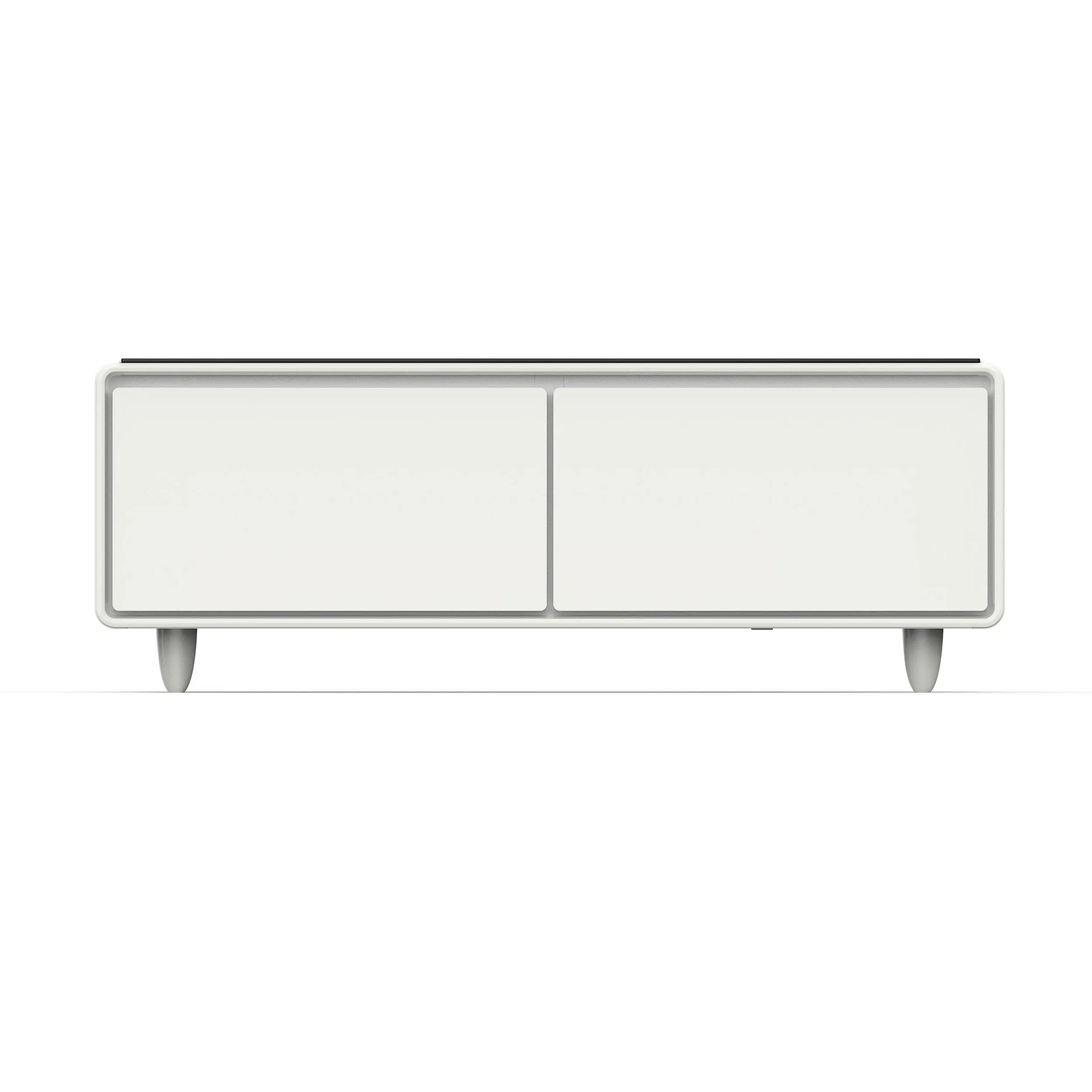 Forno Evoluto Tavolo 51-Inch White Smart Coffee Table – Dual Refrigerator Drawers, Bluetooth 5.0 Audio, Wireless Charging & RGB Ambient Light FORNO