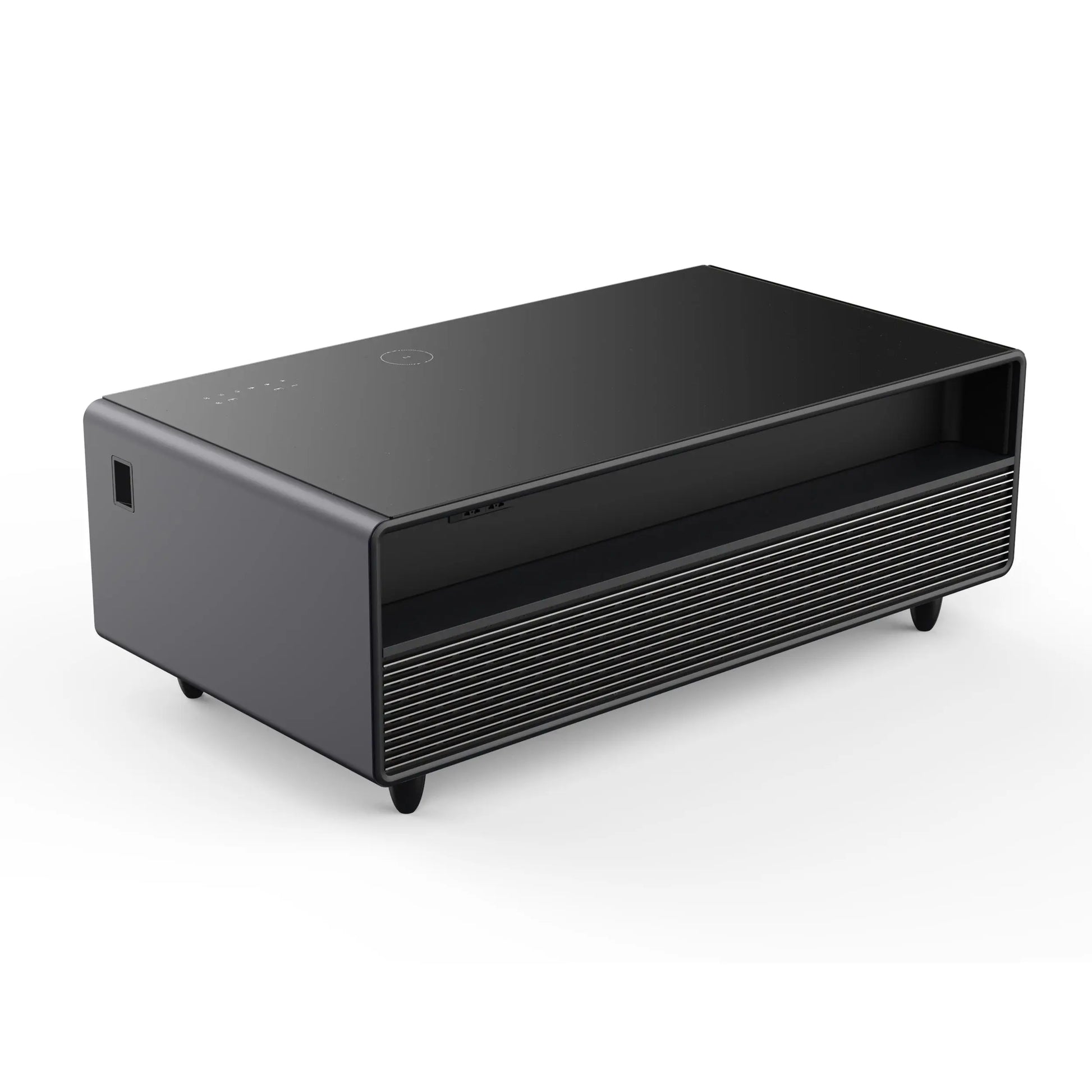 Forno Evoluto Tavolo 51-Inch Black Smart Coffee Table – Dual Refrigerator Drawers, Bluetooth 5.0 Audio, Wireless Charging & RGB Ambient Light FORNO