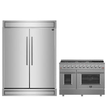 FORNO Premium 2-Piece Kitchen Bundle - Galiano 48" Stainless Steel Gas Range, Forno Maderno 2-28 " Wide Units with Decorative Trim - FBDL-018-03CAUS Forno vendors US