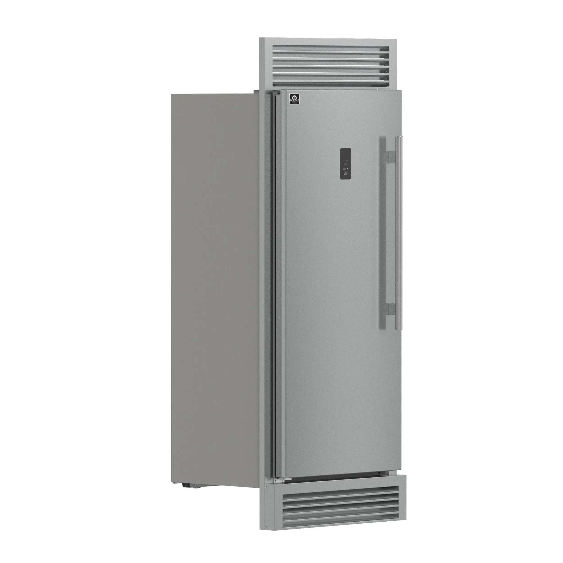 Forno Fortezza 32 Inch Left-Swing Freezer with Standard Trim Grill, Stainless Steel, with Automatic Ice Maker FORNO
