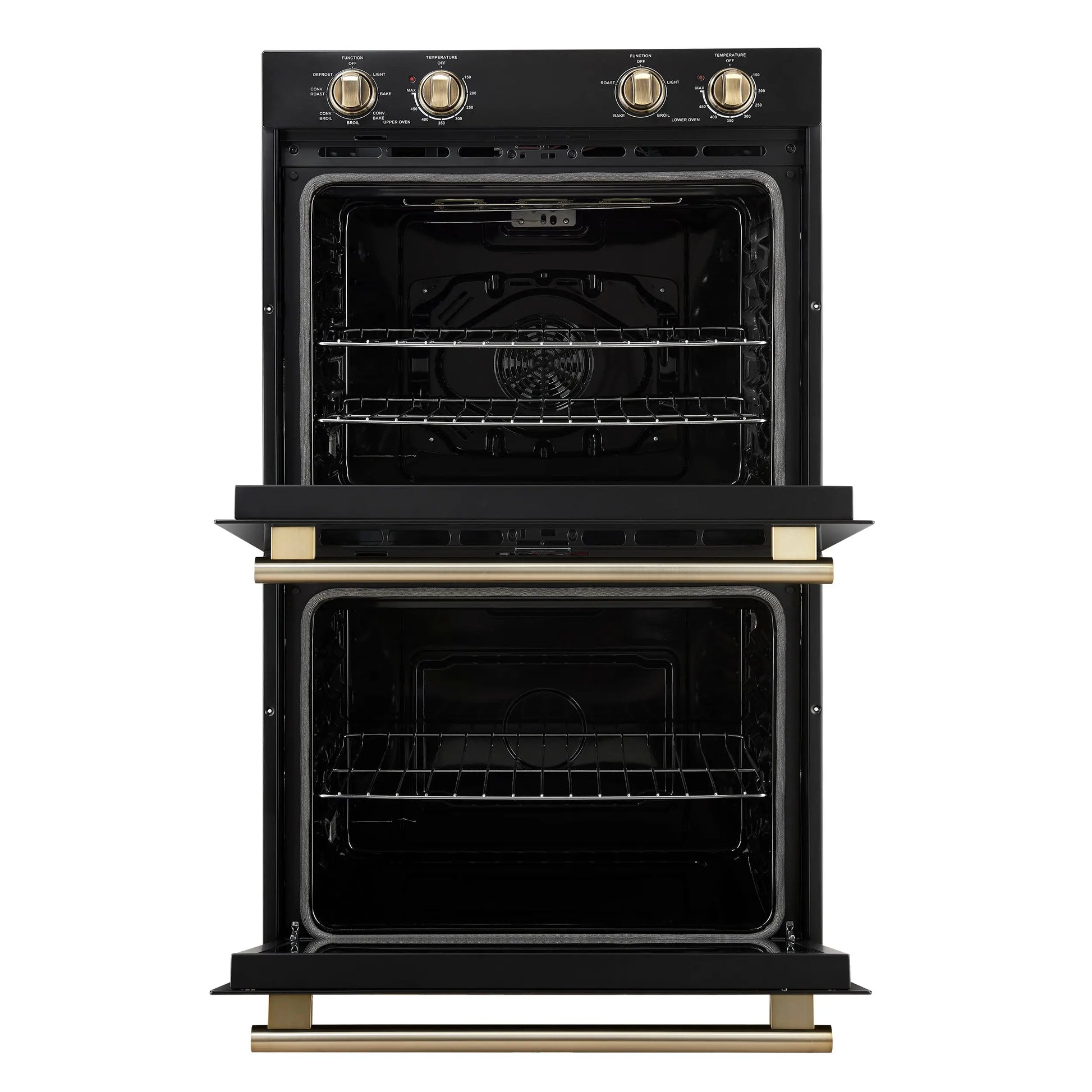 Forno Vomero 30-Inch Double Wall Oven, Black, 10 cu.ft Total Capacity, 7100W Convection, Mechanical Controls, Manuel Steam Clean FORNO