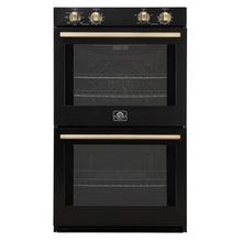 Forno Vomero 30-Inch Double Wall Oven, Black, 10 cu.ft Total Capacity, 7100W Convection, Mechanical Controls, Manuel Steam Clean FORNO