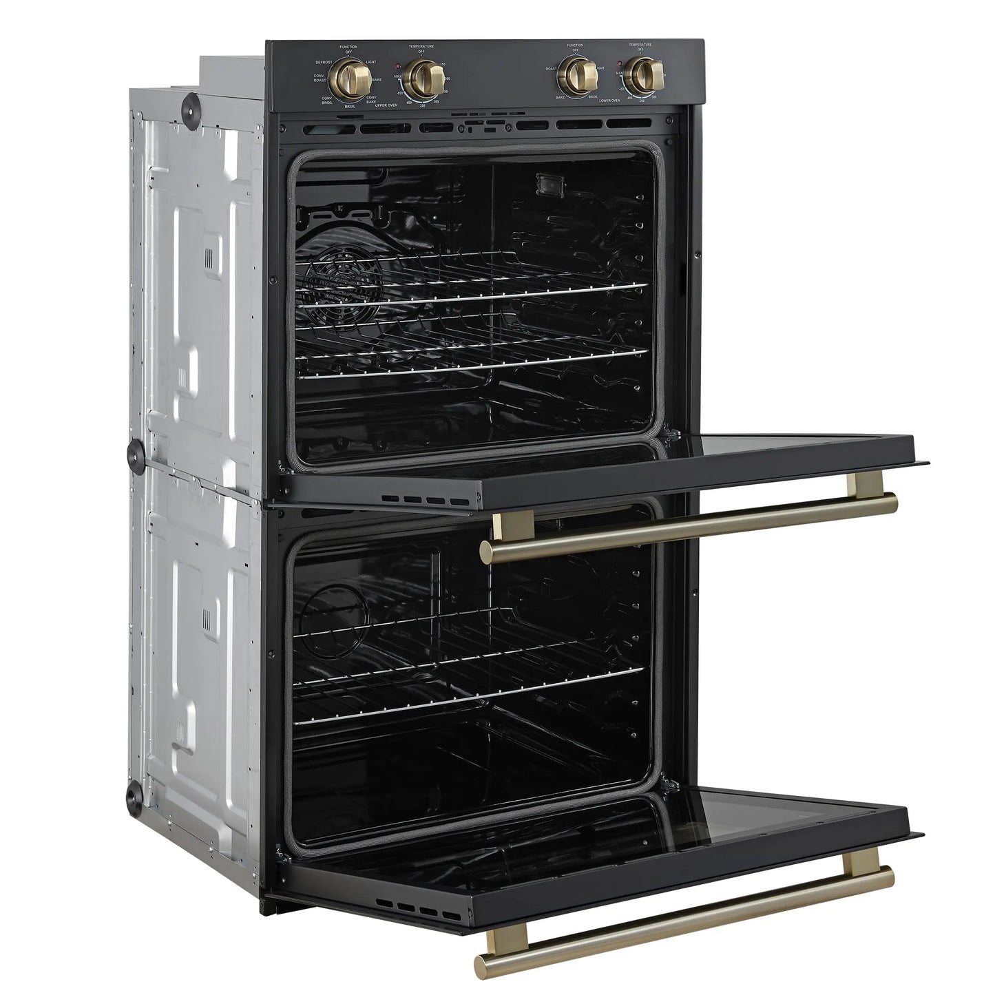 Forno Vomero 30-Inch Double Wall Oven, Black, 10 cu.ft Total Capacity, 7100W Convection, Mechanical Controls, Manuel Steam Clean FORNO