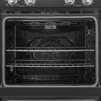 Forno Vomero 30-Inch Double Wall Oven, Black, 10 cu.ft Total Capacity, 7100W Convection, Mechanical Controls, Manuel Steam Clean FORNO