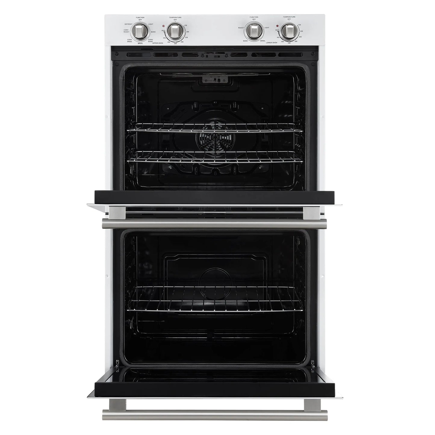 Forno Vomero 30-Inch Double Wall Oven, White, 10 cu.ft Total Capacity, 7100W Convection, Mechanical Controls, Manuel Steam Clean FORNO