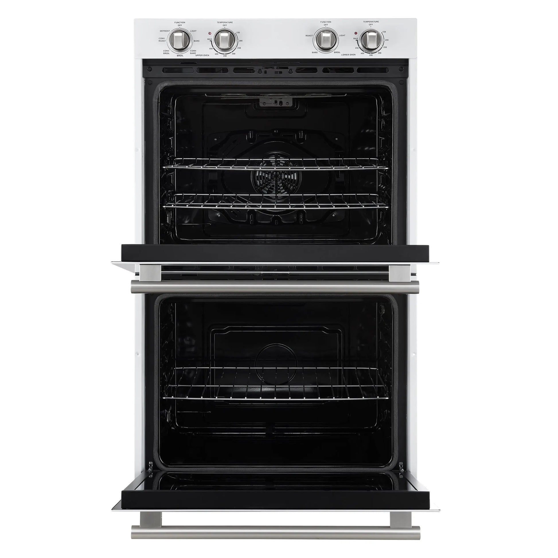 Forno Vomero 30-Inch Double Wall Oven, White, 10 cu.ft Total Capacity, 7100W Convection, Mechanical Controls, Manuel Steam Clean FORNO