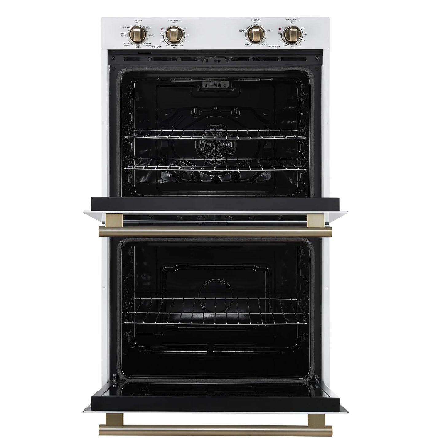 Forno Vomero 30-Inch Double Wall Oven, White, 10 cu.ft Total Capacity, 7100W Convection, Mechanical Controls, Manuel Steam Clean FORNO