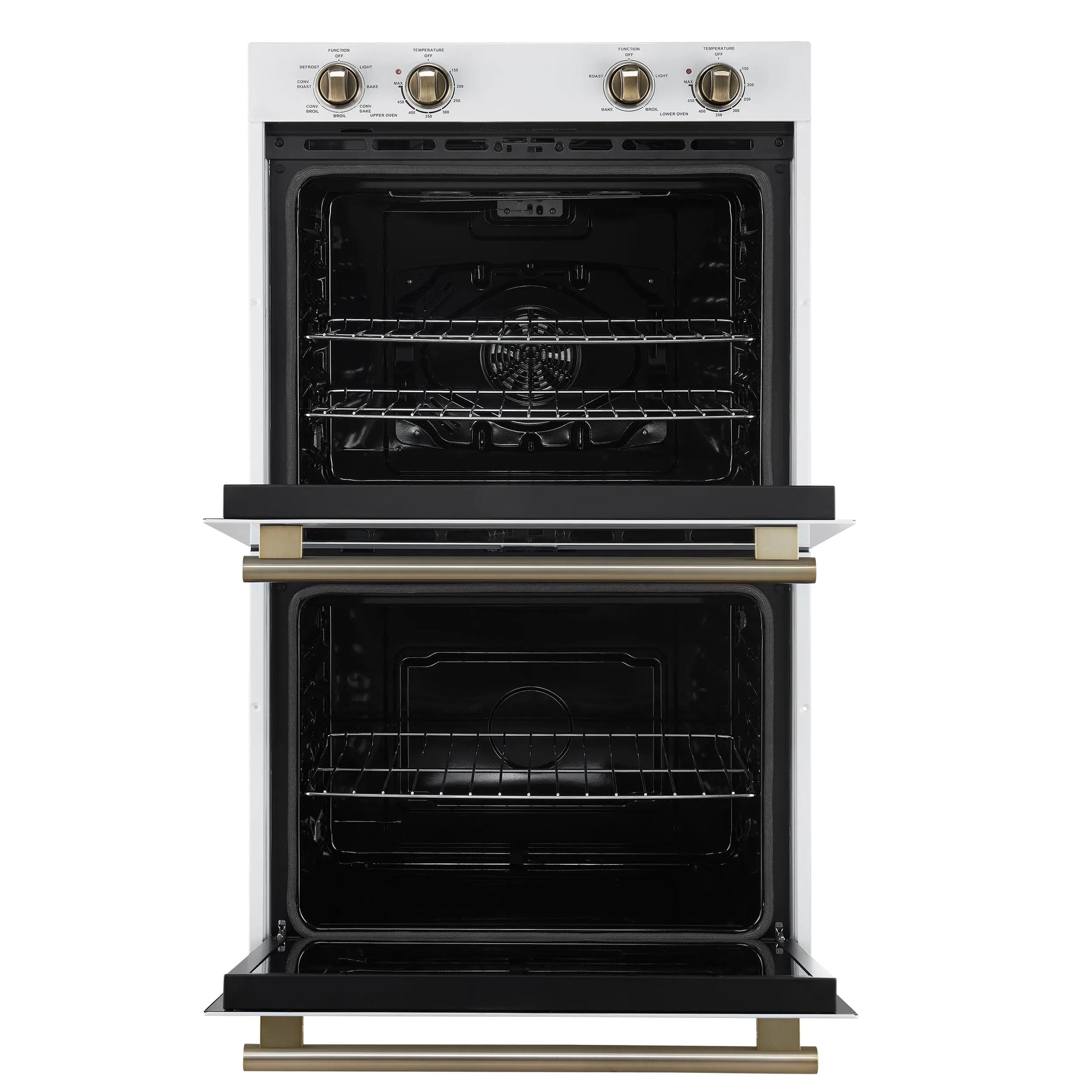 Forno Vomero 30-Inch Double Wall Oven, White, 10 cu.ft Total Capacity, 7100W Convection, Mechanical Controls, Manuel Steam Clean FORNO
