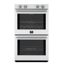 Forno Vomero 30-Inch Double Wall Oven, White, 10 cu.ft Total Capacity, 7100W Convection, Mechanical Controls, Manuel Steam Clean FORNO