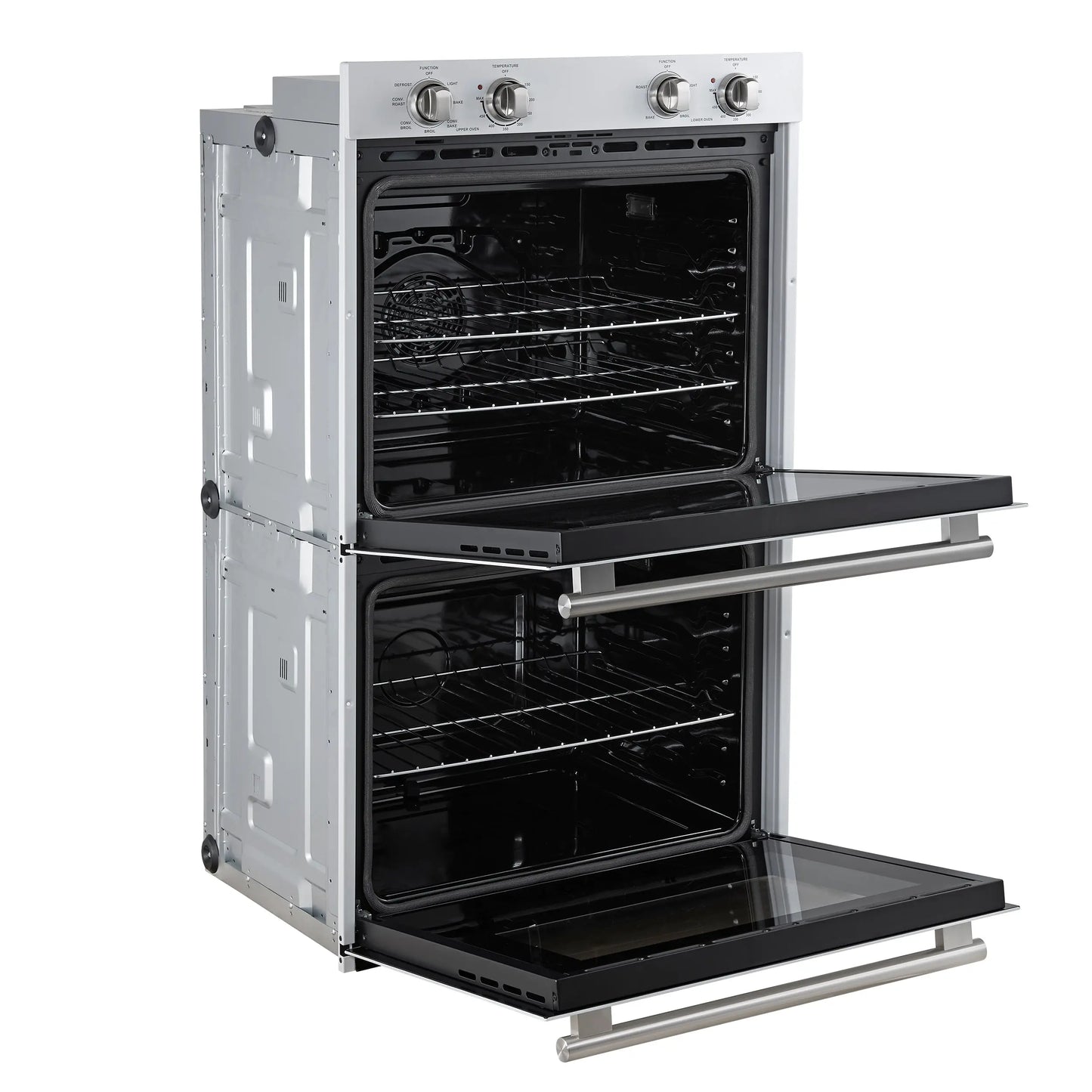 Forno Vomero 30-Inch Double Wall Oven, White, 10 cu.ft Total Capacity, 7100W Convection, Mechanical Controls, Manuel Steam Clean FORNO