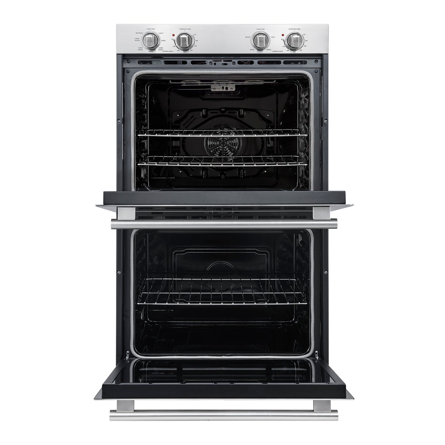 Forno Vomero 30-Inch Double Wall Oven, Stainless Steel, 10 cu.ft Total Capacity, 7100W Convection, Mechanical Controls, Self-Cleaning Function FORNO