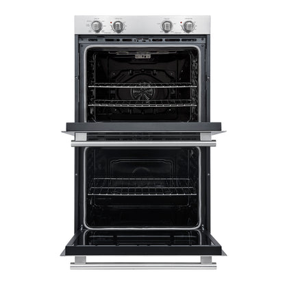 Forno Vomero 30-Inch Double Wall Oven, Stainless Steel, 10 cu.ft Total Capacity, 7100W Convection, Mechanical Controls, Self-Cleaning Function FORNO