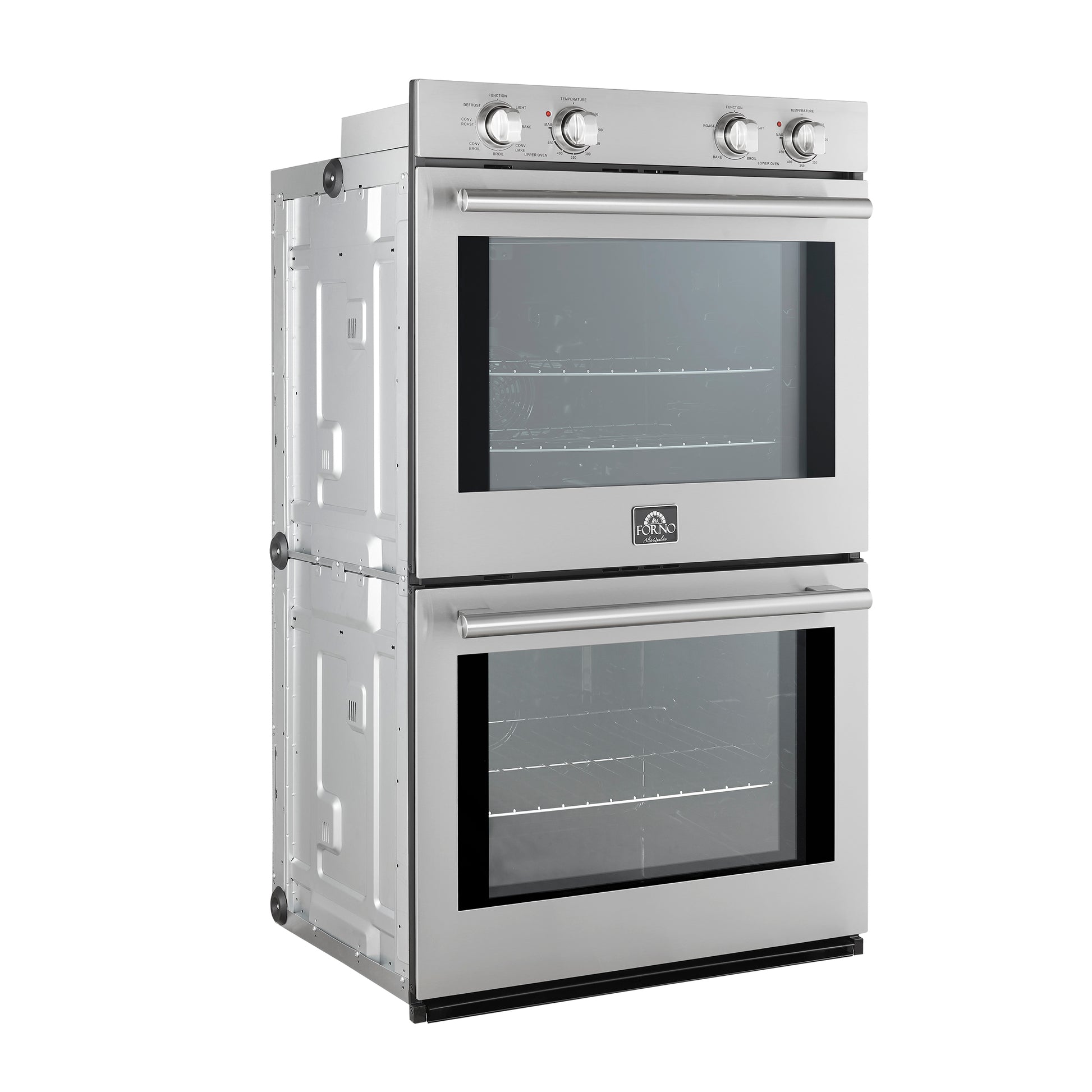 Forno Vomero 30-Inch Double Wall Oven, Stainless Steel, 10 cu.ft Total Capacity, 7100W Convection, Mechanical Controls, Self-Cleaning Function FORNO