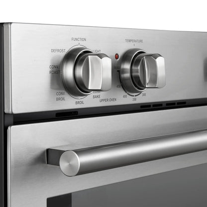 Forno Vomero 30-Inch Double Wall Oven, Stainless Steel, 10 cu.ft Total Capacity, 7100W Convection, Mechanical Controls, Self-Cleaning Function FORNO