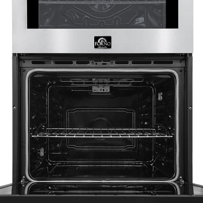 Forno Vomero 30-Inch Double Wall Oven, Stainless Steel, 10 cu.ft Total Capacity, 7100W Convection, Mechanical Controls, Self-Cleaning Function FORNO