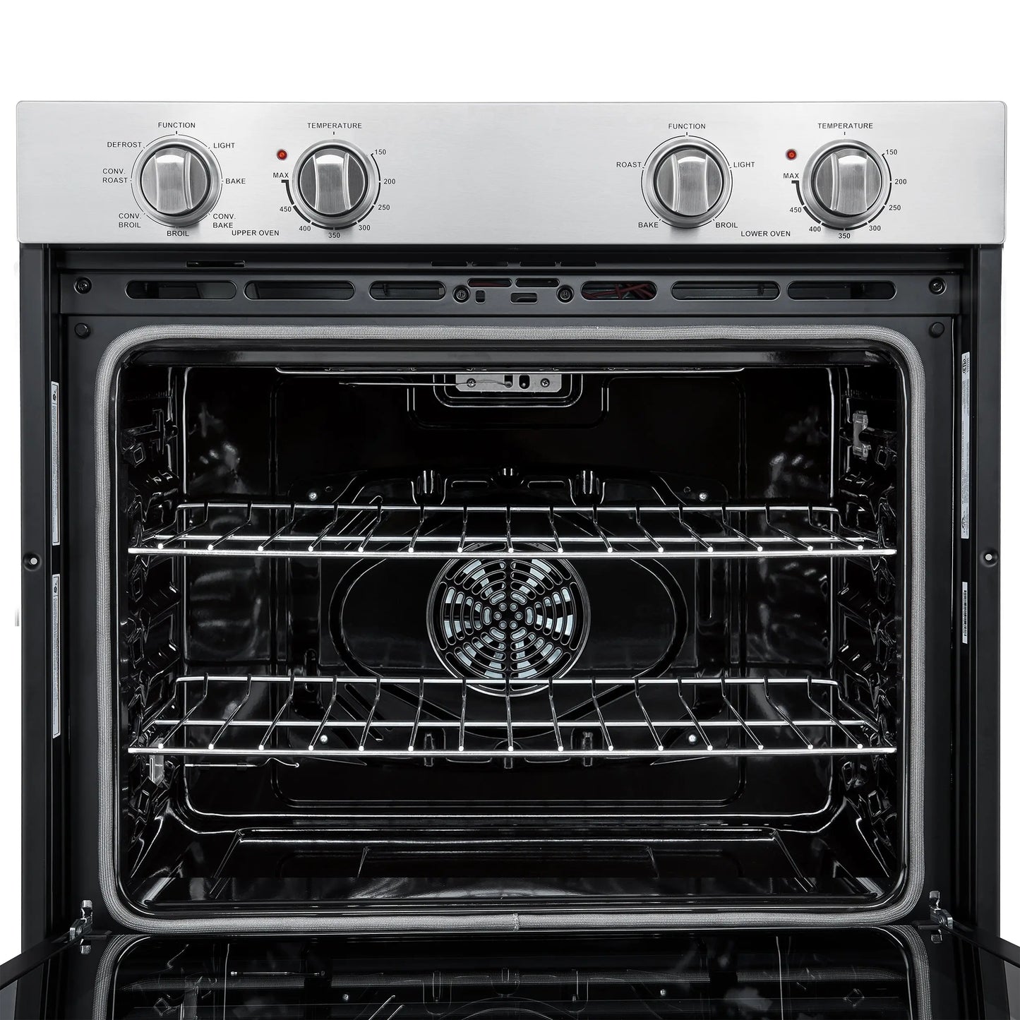 Forno Vomero 30-Inch Double Wall Oven, Stainless Steel, 10 cu.ft Total Capacity, 7100W Convection, Mechanical Controls, Self-Cleaning Function FORNO