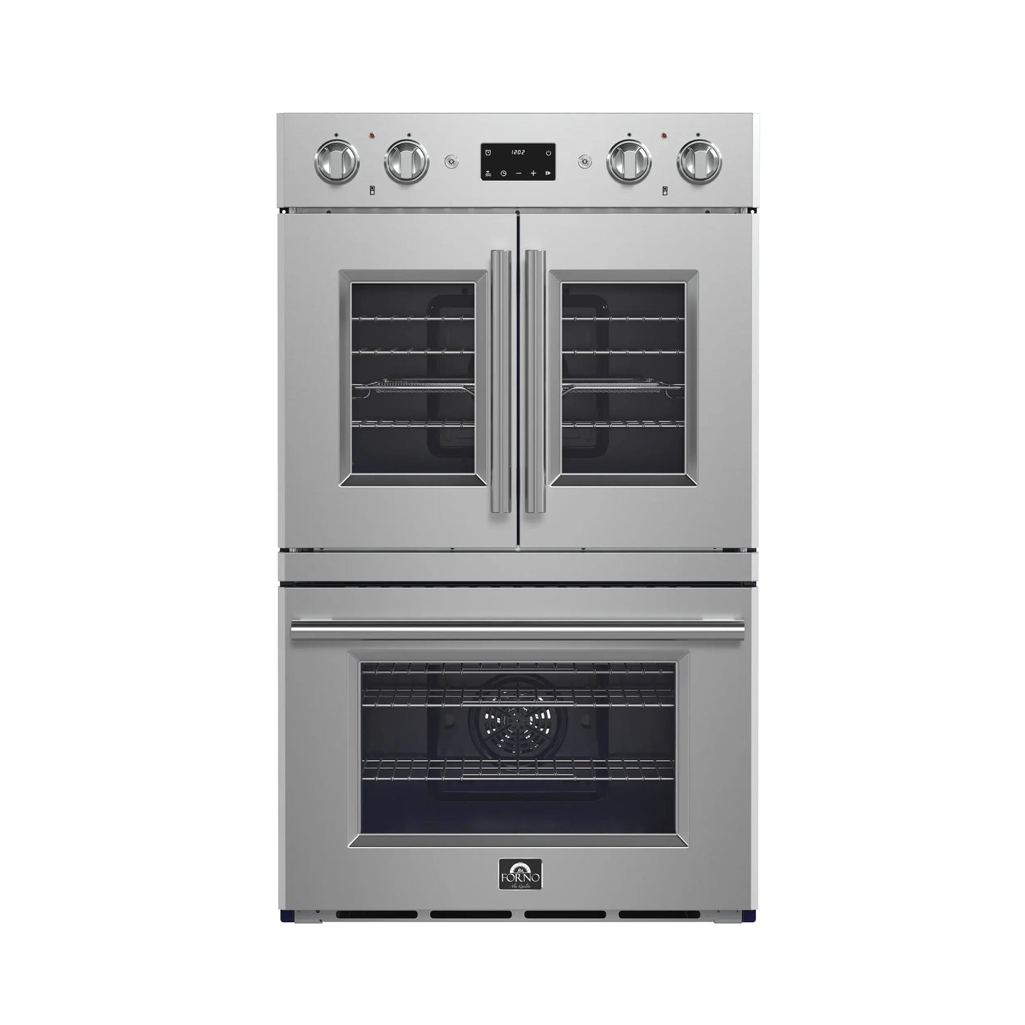 Forno Gallico 30-Inch Electric French Door Double Oven, Stainless Steel, Convection Cooking, Touch Control Panel, Self-Cleaning Function FORNO