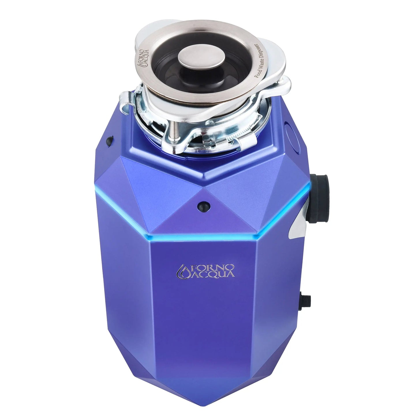 FORNO ACQUA BrightDIAMOND Amethyst 3/4HP Super Quiet Garbage Disposal Corded with Motion Sensor Cabinet Light & Pre-Wired Air Switch FORNO ACQUA