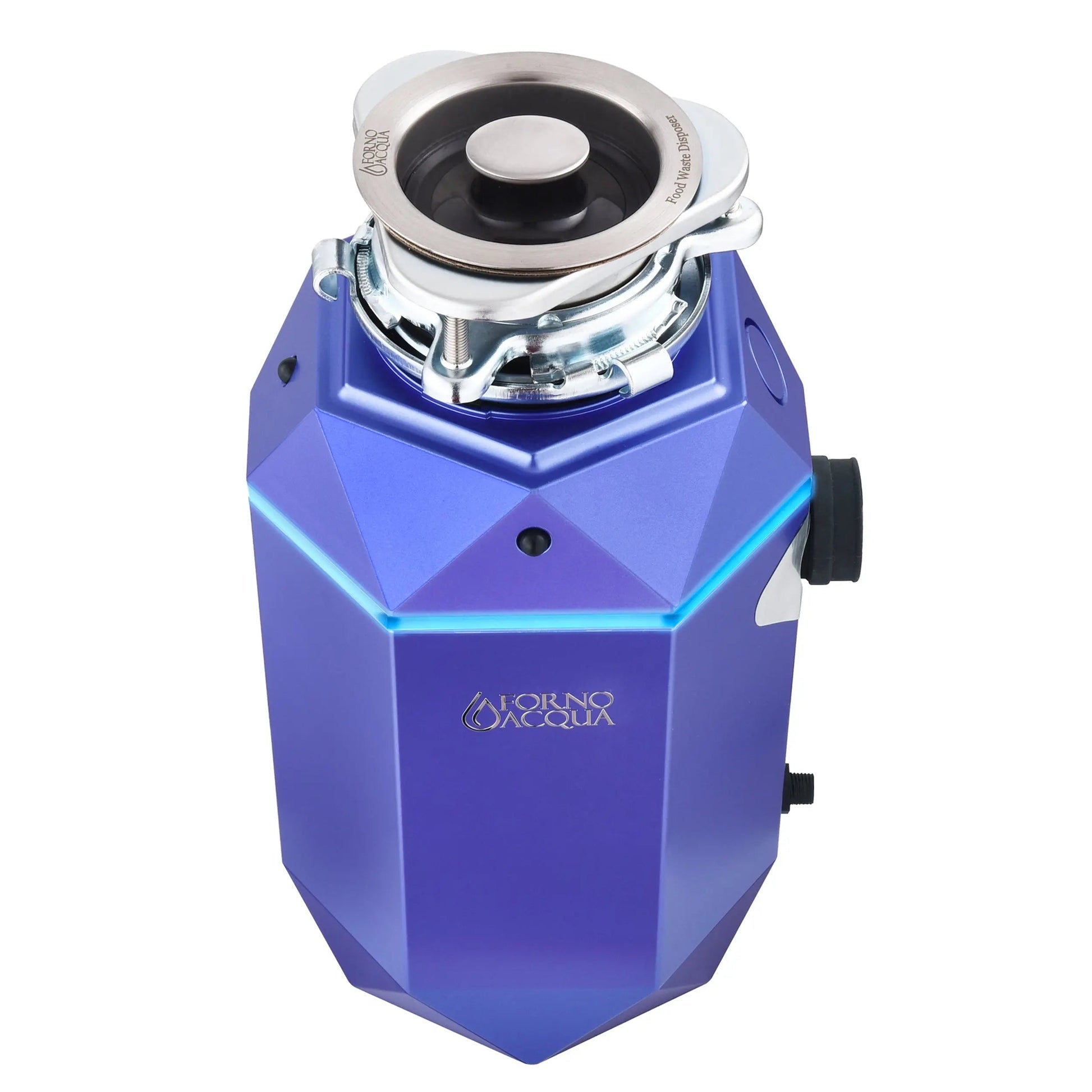 FORNO ACQUA BrightDIAMOND Amethyst 3/4HP Super Quiet Garbage Disposal Corded with Motion Sensor Cabinet Light & Pre-Wired Air Switch FORNO ACQUA