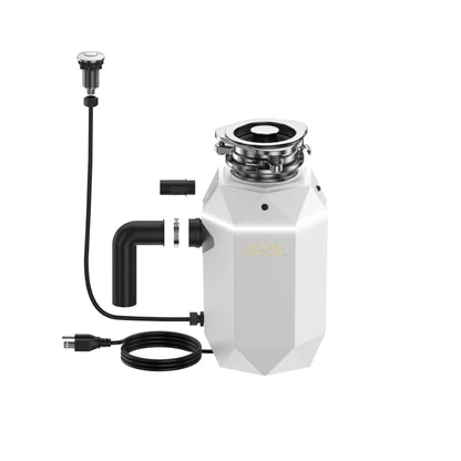 FORNO ACQUA BrightDIAMOND Moonstone 1HP Super Quiet Garbage Disposal Corded with Motion Sensor Cabinet Light & Pre-Wired Air Switch FORNO ACQUA