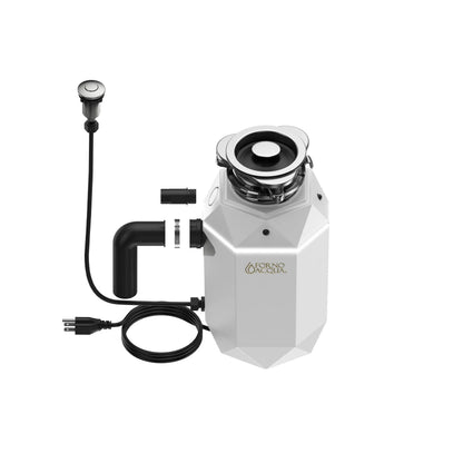 FORNO ACQUA BrightDIAMOND Moonstone 1HP Super Quiet Garbage Disposal Corded with Motion Sensor Cabinet Light & Pre-Wired Air Switch FORNO ACQUA
